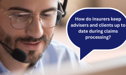 How do insurers keep advisers and clients up to date during claims processing?