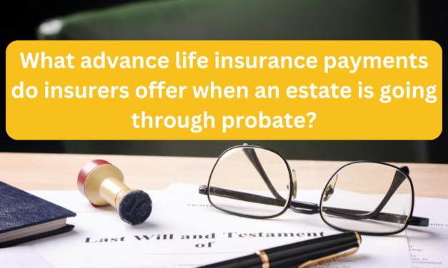 What advance life insurance payments do insurers offer when an estate is going through probate?