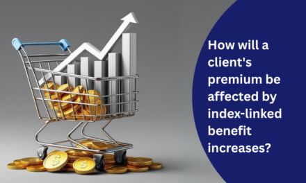 How will a client’s premium be affected by index-linked benefit increases?