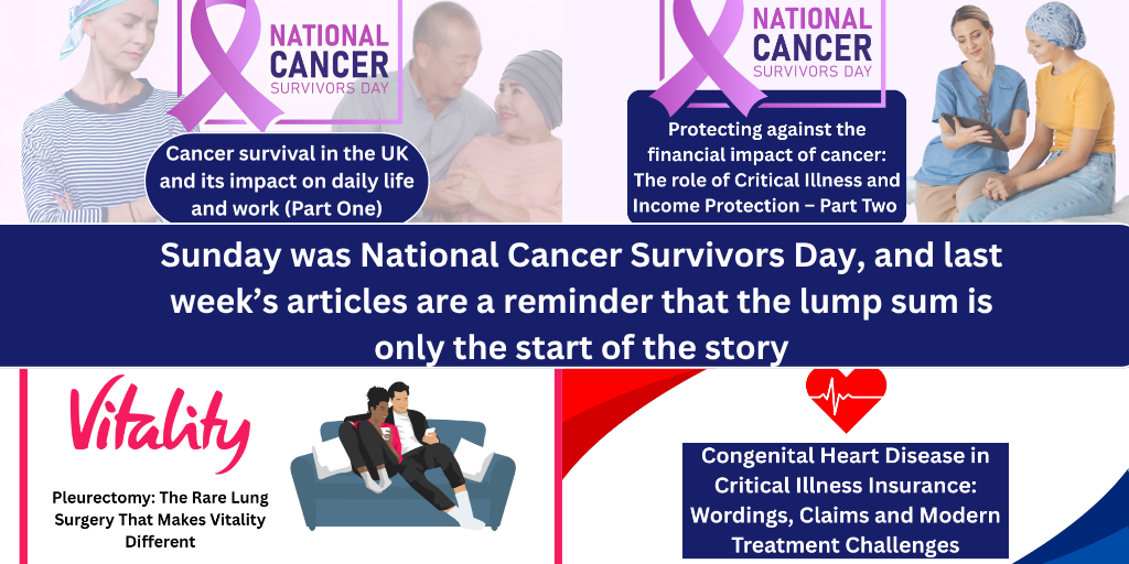 Sunday was National Cancer Survivors Day, and last week’s articles are a reminder that the lump sum is only the start of the story